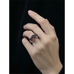 JTV BBJ 9.25 Sterling Silver Garnet Ring Size 5
